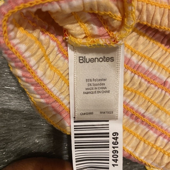 Bluenotes striped multi colour strapless cropped top Sz S - Picture 6 of 8